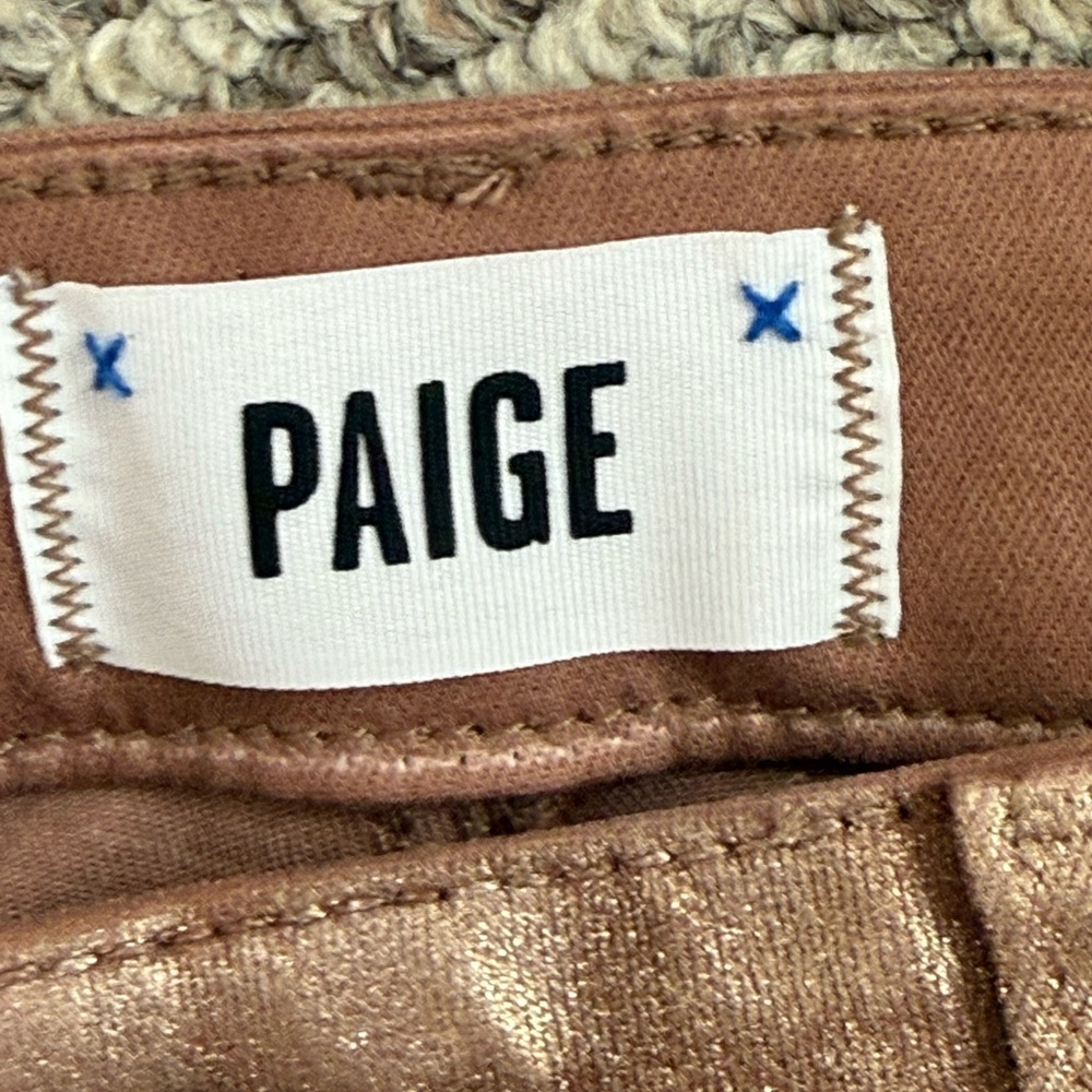 PAIGE Metallic Rose Gold Slim Jeans - Picture 5 of 5